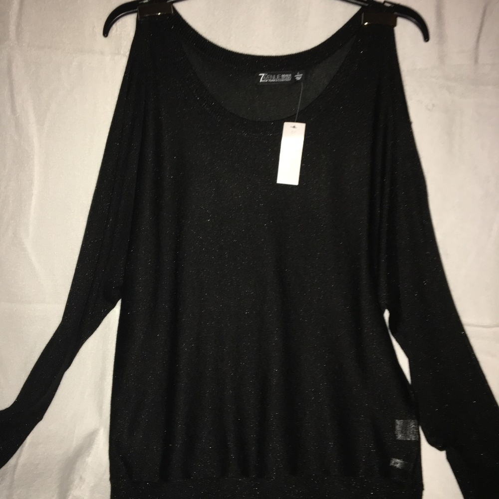 Black knit top